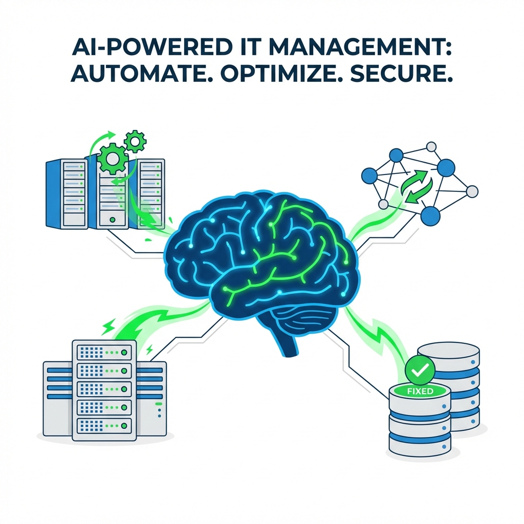 AI-Powered IT Management Illustration