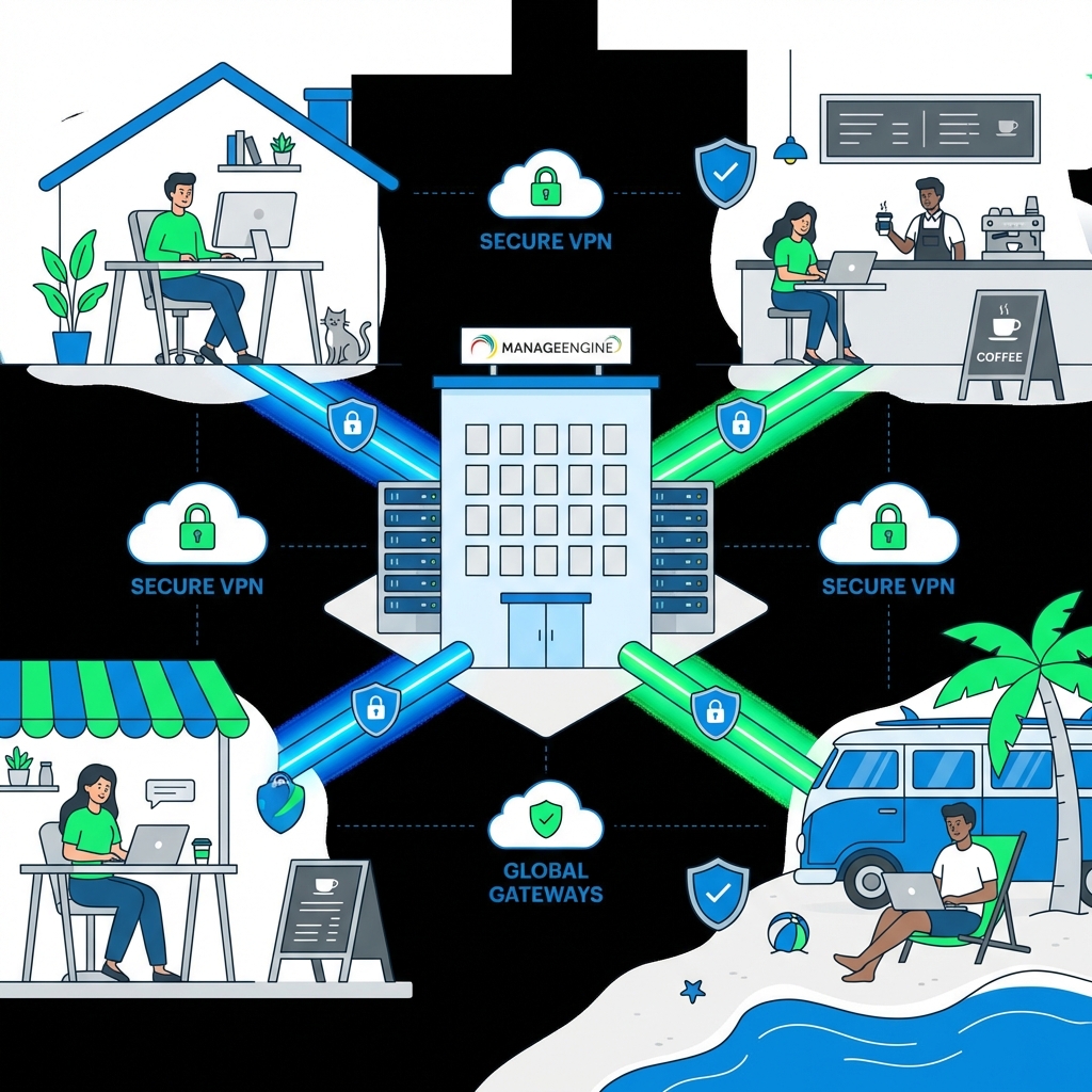 Remote Work Management Illustration